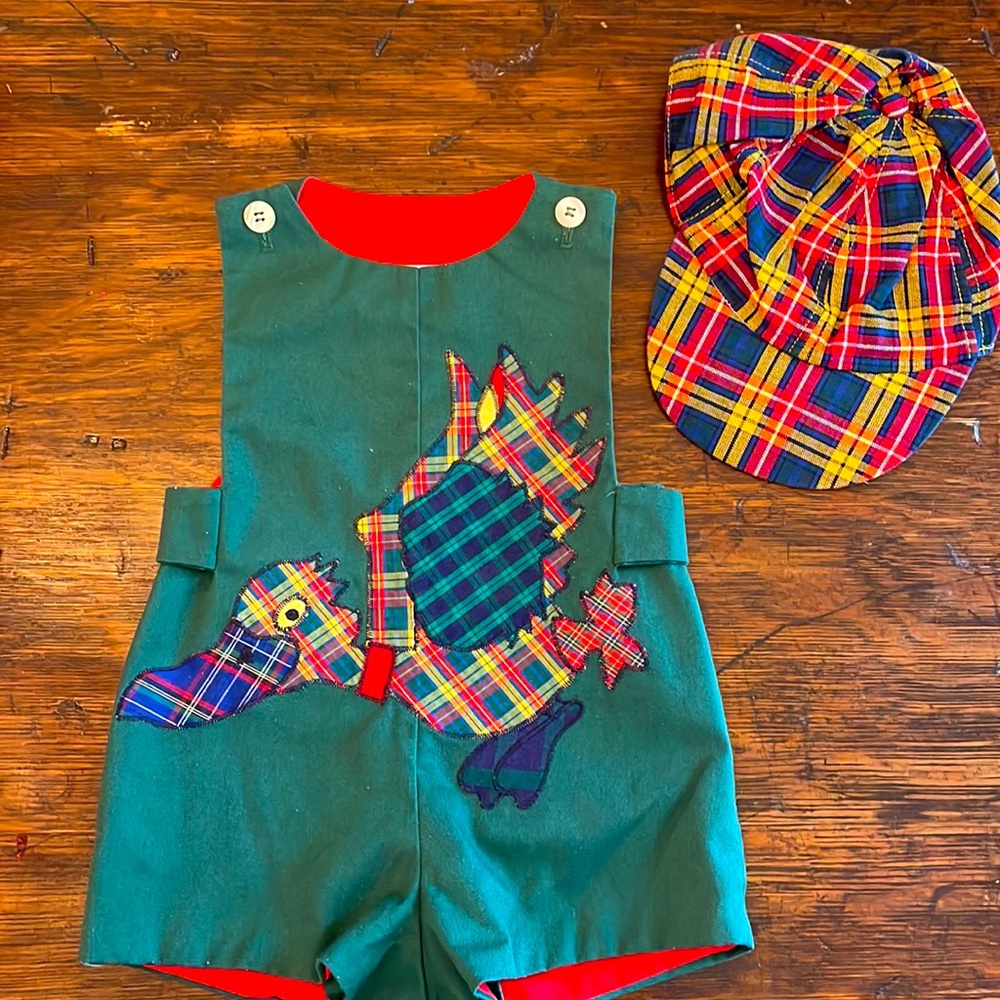 Vintage duck romper and hat
